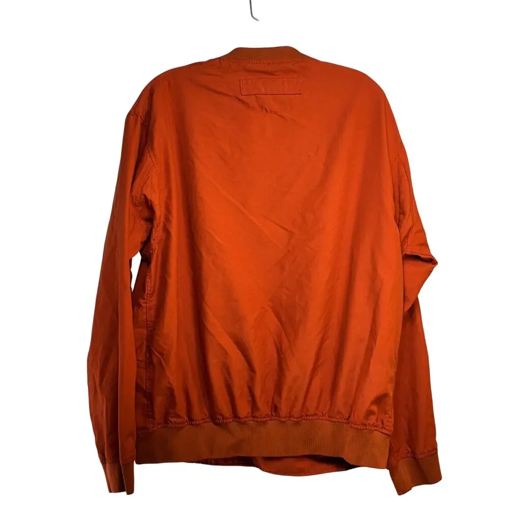 Duluth Trading Bogey Windshirt V-Neck Pullover Jacket Men's Medium Orange 66514